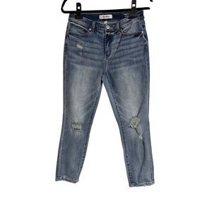 Lila Ryan Jeans Womens Size 30 Blue The Louise Mid-Rise Skinny Crop Distressed